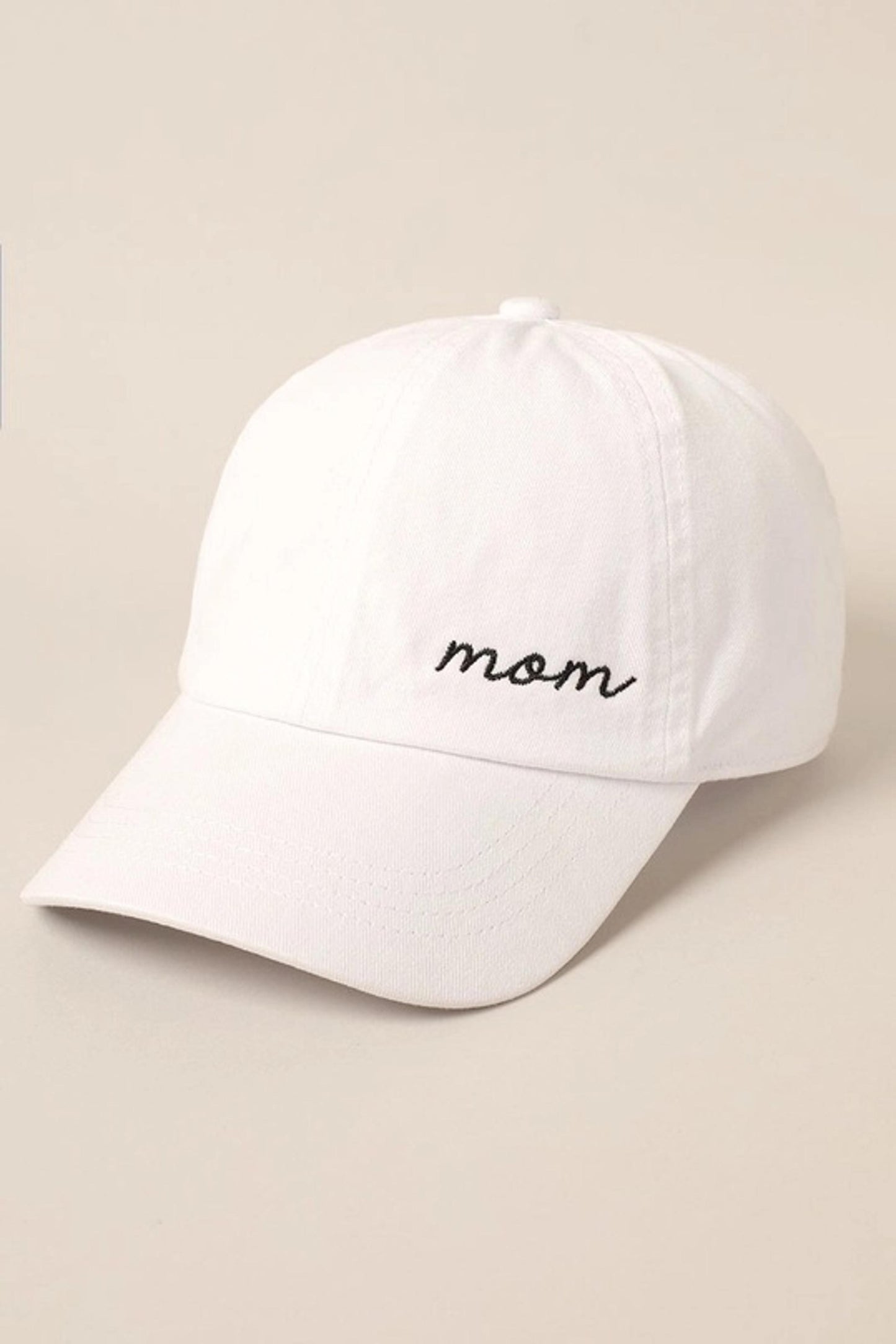MOM EMBROIDERED COTTON BASEBALL DAD CAP