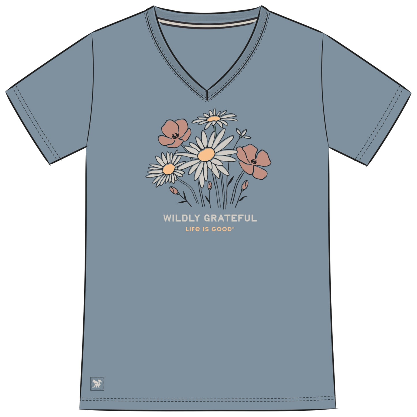 WOMENS WILDLY GRATEFUL BOUQUET SHORT SLEEVE T-SHIRT