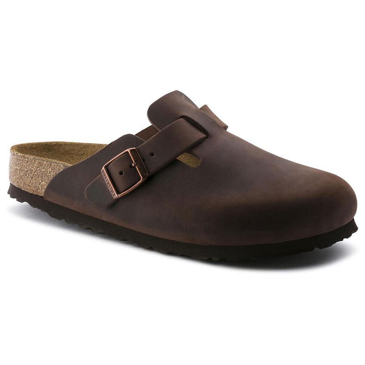 BOSTON SOFT FOOTBED OILED LEATHER SANDAL