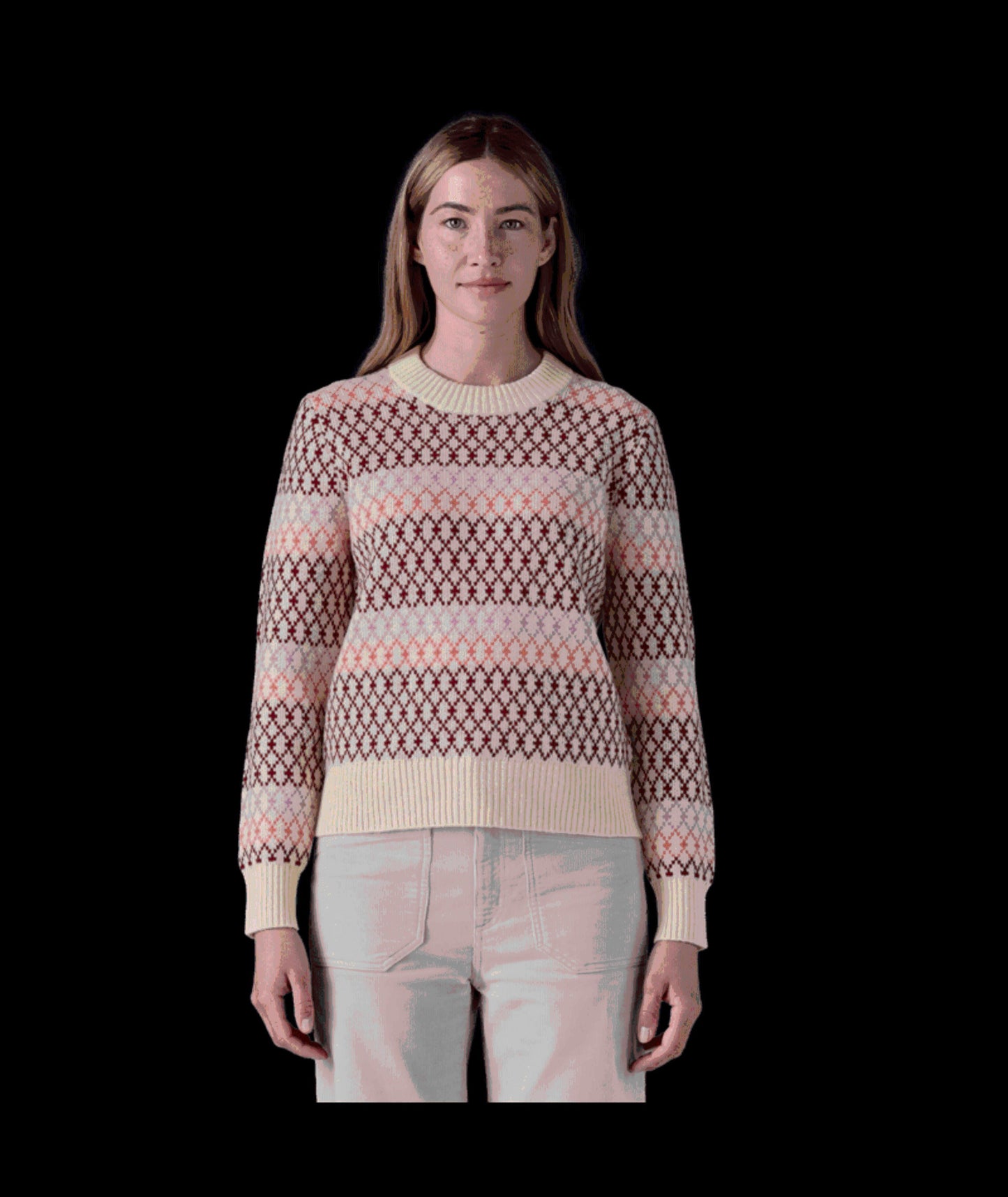 WOMENS RECYCLED WOOL-BLEND CREWNECK SWEATER