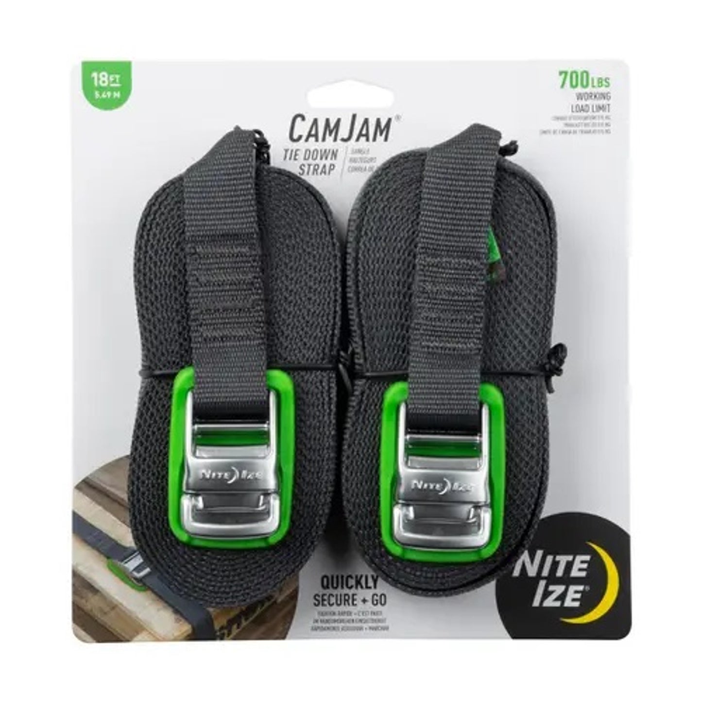 CAMJAM TIE DOWN STRAP-18FT 2 PACK