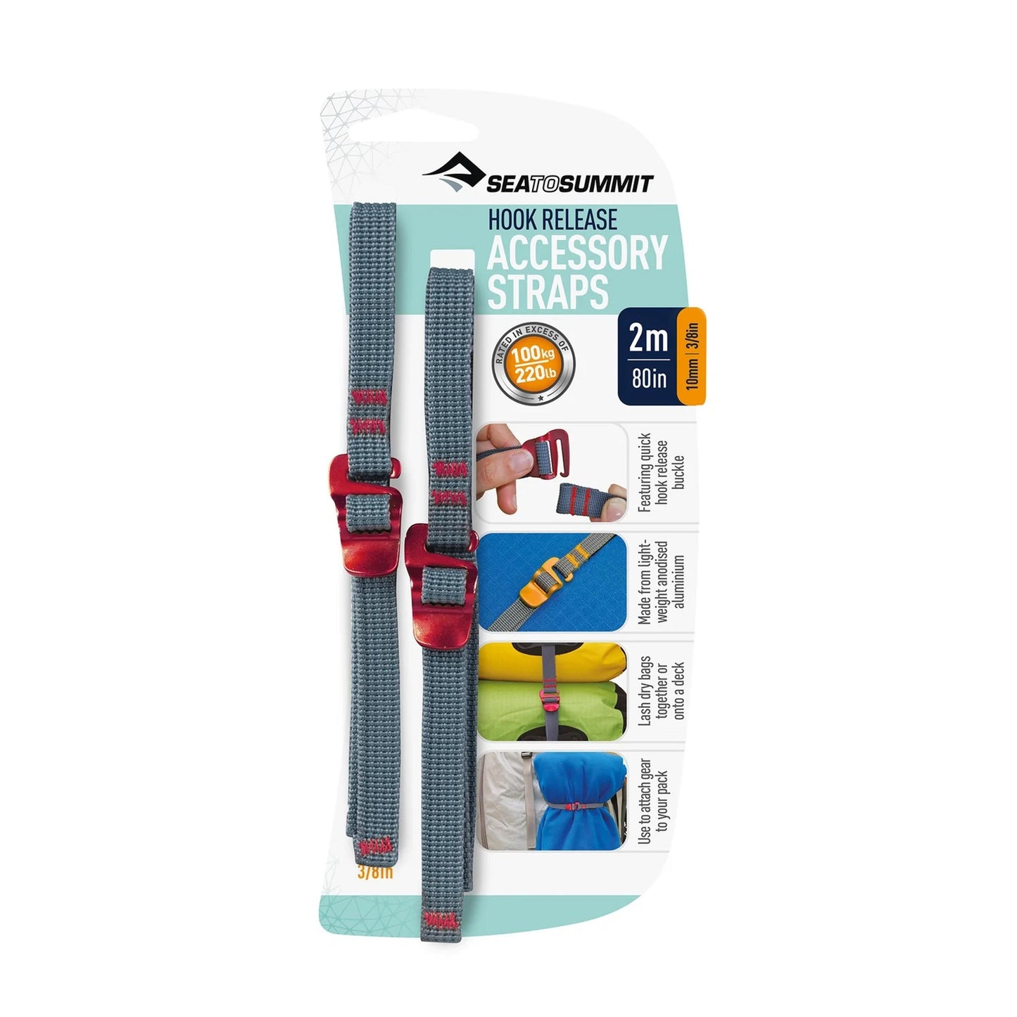 ACCESSORY STRAPS WITH HOOK RELEASE 2 STRAPS - 80IN/2M