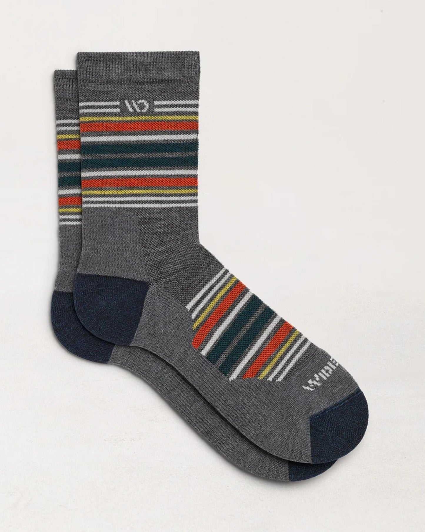 MENS MULTI STRIPE MIDWEIGHT MICRO CREW SOCKS
