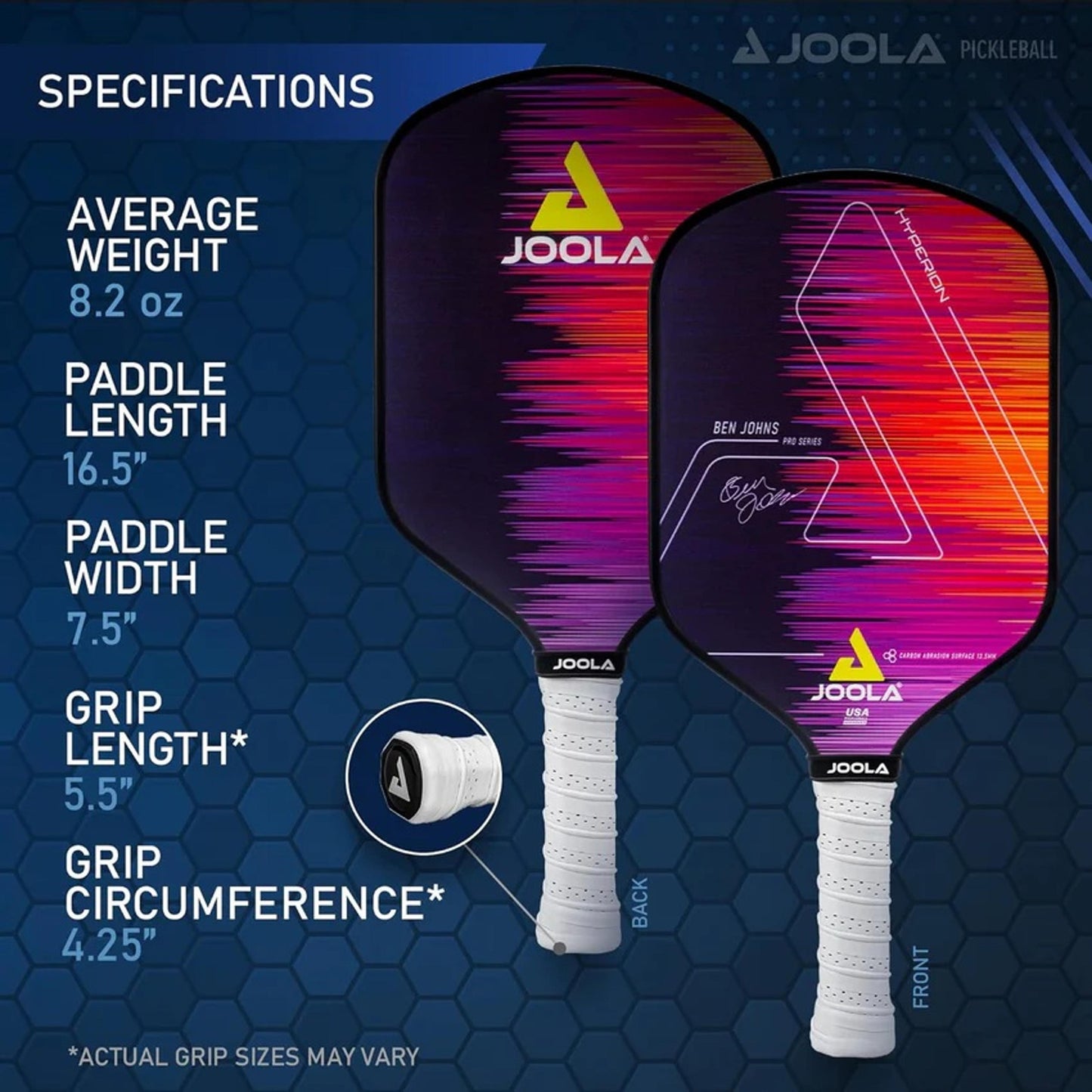 BEN JOHNS HYPERION CAS 13.5 PICKLEBALL PADDLE