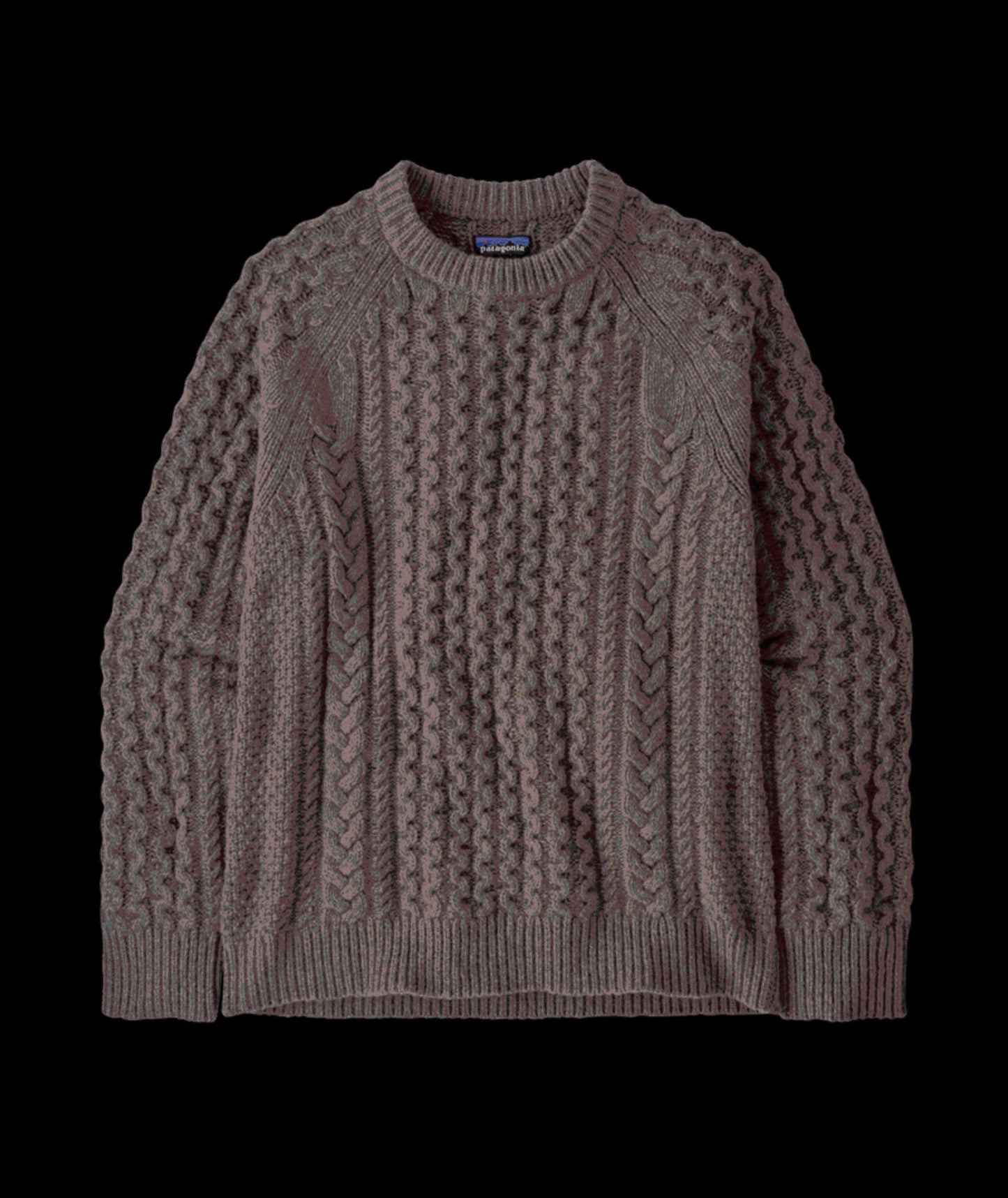 RECYCLED WOOL-BLEND CABLE KNIT CREWNECK SWEATER