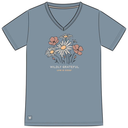 WOMENS WILDLY GRATEFUL BOUQUET SHORT SLEEVE T-SHIRT