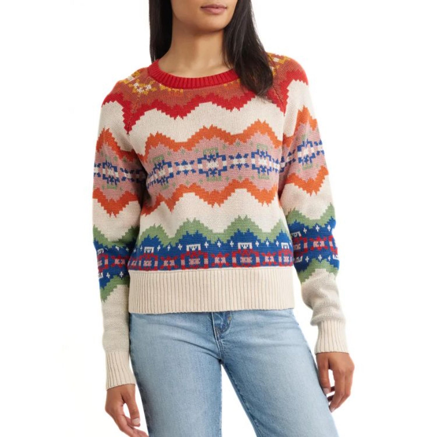 RAGLAN COTTON GRAPHIC SWEATER