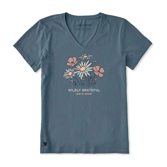 WOMENS WILDLY GRATEFUL BOUQUET SHORT SLEEVE T-SHIRT