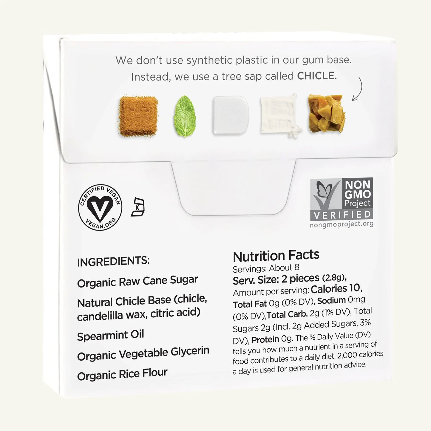 SPEARMINT CHEWING GUM-NATURAL/PLASTIC FREE