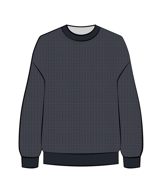 OVERSIZED COTTON WAFFLE SWEATER